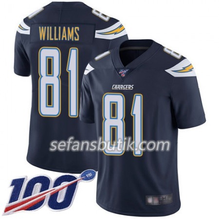 Los Angeles Chargers Tröjor Mike Williams 81 Nike Navy Blå 100th - Herr Los Angeles Chargers Tröjor Mike Williams 81 Nike Navy Blå 100th - Herr